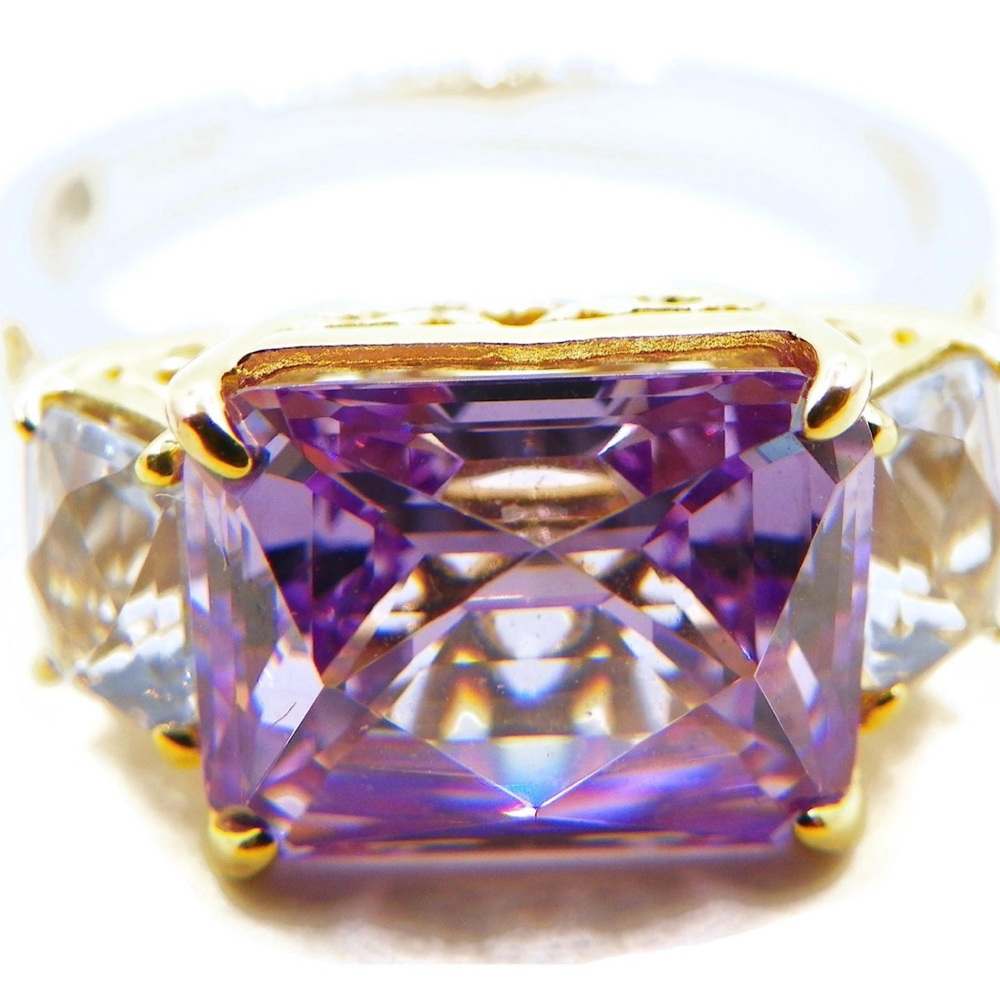 Designer Lavender Ice and Blue Topaz Ring Size 8 - Picture 3 of 7
